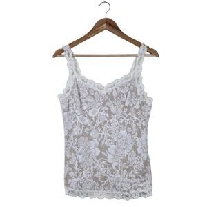 Y2K White House Black Market Lace Cami Tank L Floral Coquette